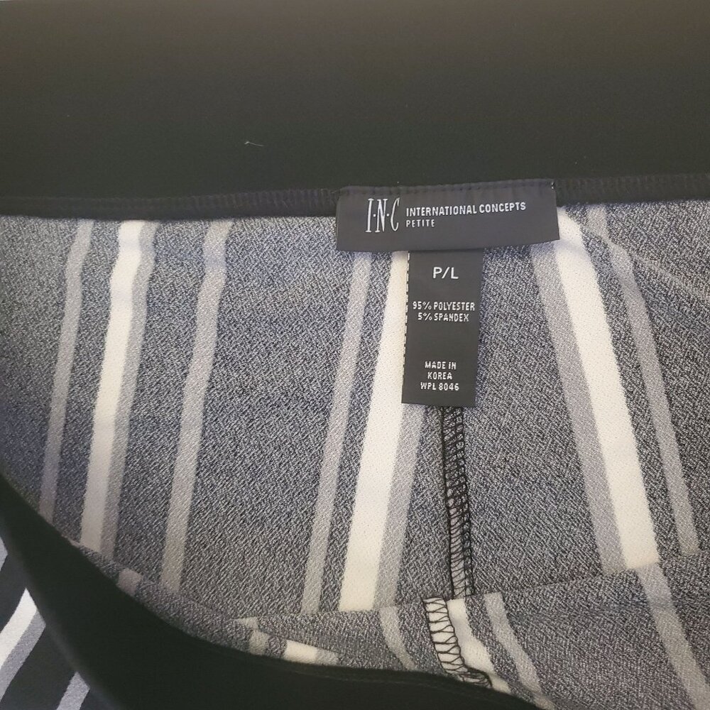 INC International Concepts Women's Striped Wide-Leg Pants Black/White‎ Size PL - Picture 6 of 10